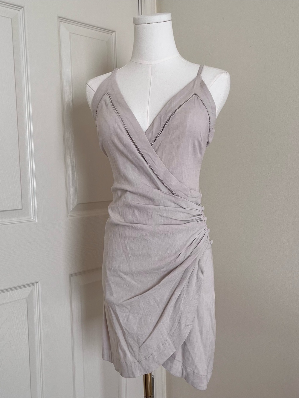 Intimately Free People Sleevless Mini Wrap Dress Button Front Womens Size S Boho